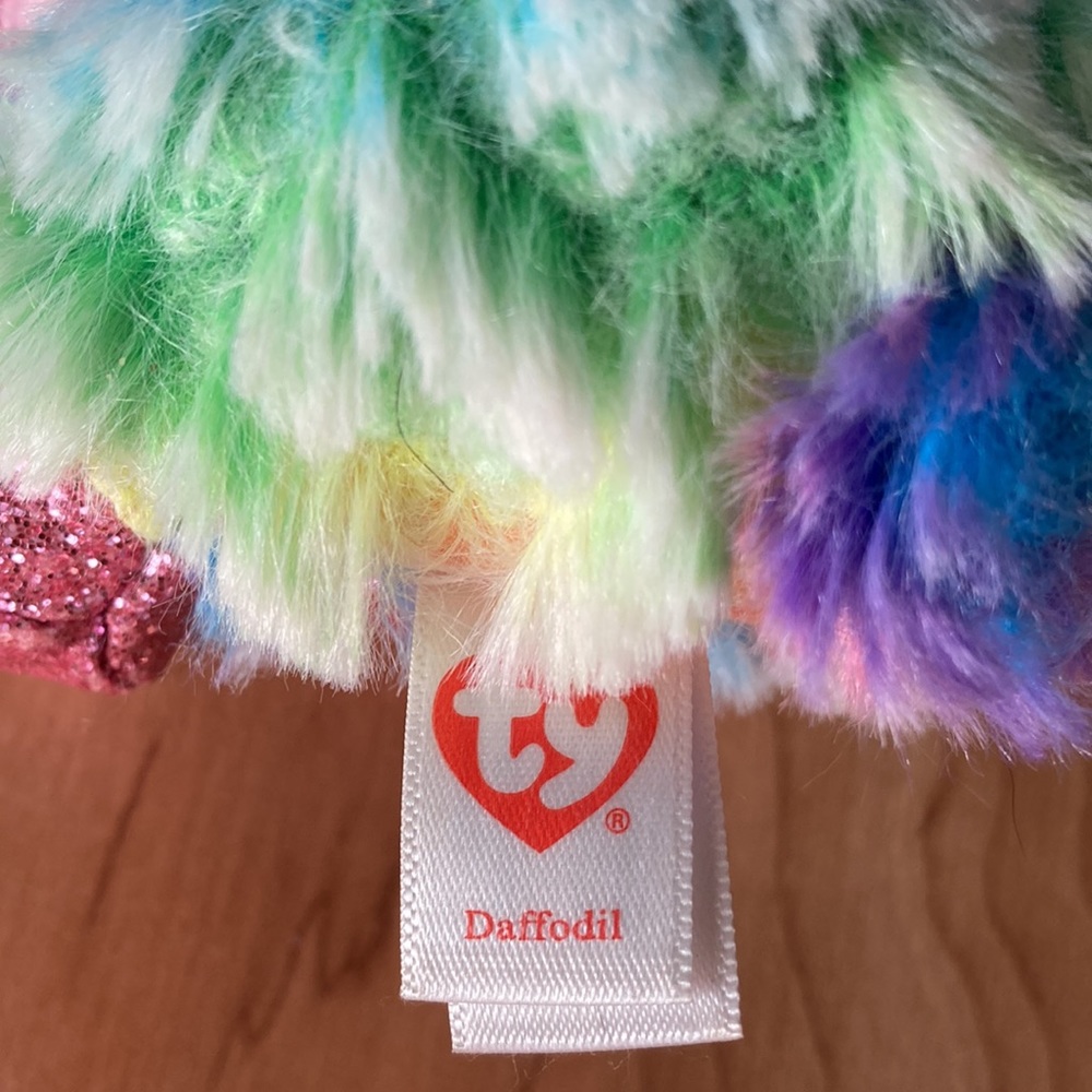 TY Beanie Boos Plush Daffodil Rainbow Lamb - Picture 8 of 15